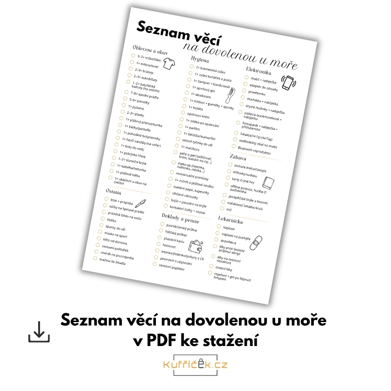 Seznam veci na dovolenou k mori ke stazeni